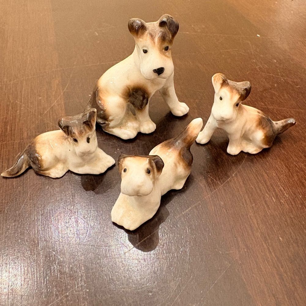 Vintage Porcelain Terrier Dogs